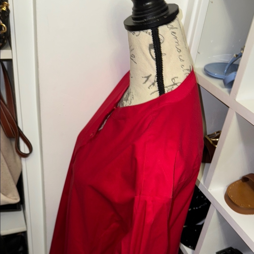 Red Button-Up Dress - Picture 4 of 10